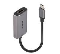 Lindy 43327 câble vidéo et adaptateur 0,11 m USB Type-C HDMI Noir, Gris