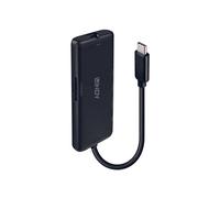 Lindy 43358 Station d'accueil USB 3.2 Gen 1 Type-C, HDMI 2.0 4K 60Hz, GbE, Lecteur SD/MicroSD, USB-A, USB 2.0, Power Delivery 3.0 100W, Aluminium Noir