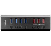 LINDY 43371 Hub USB 8 ports USB-A USB 3.0 5 GBit/s noir 43371