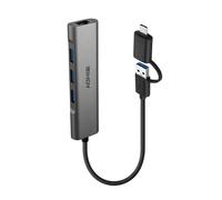 Lindy 43379 hub & concentrateur USB 3.2 Gen 1 (3.1 Gen 1) Type-A + Type-C 5000 Mbit/s Gris