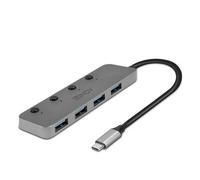 Lindy Concentrateur USB Type-C 43383 – 4 ports USB 3.2 – Interrupteurs marche/arrêt – de bureau
