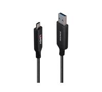 Lindy Câble USB Hybride 3.2 Gen 1 AOC Type A vers C 5 Gbit/s 10 m Noir