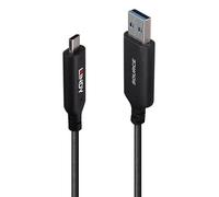 Lindy Câble USB hybride 43396 – USB 3.2 Gen1 5 Gbit/s Type A vers C 25 m AOC noir