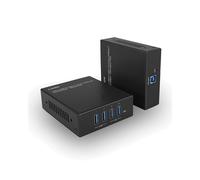 Lindy 43410 Extender KVM Émetteur/Récepteur USB Cat6a 100m, Ports USB-A/B & RS-232, Alimentation 24V, Température 0-40°C, Certifié CE/FCC/RoHS/UKCA
