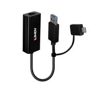 Lindy - Convertisseur USB 3.2 Gen 1 vers Ethernet Gigabit - USB 3.2 / 3.1 Gen 1 / 3.0, Gigabit LAN - 5Gbit/s, 10/100/1000Mbit/s - Entrées: 1 x USB Type A (mâle), 1 x USB Type C (mâle) - Sorties: 1 x R