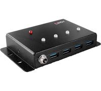 Lindy Hub USB métallique 4 ports USB 3.0 (USB‑A) 5 Gbit/s Noir 443492