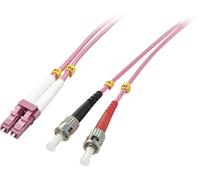 LINDY 46350 fibre optique FO Câble de raccordement [1x LC mâle - 1x ST mâle] 50/125 µ Multimode OM4 1.00 m
