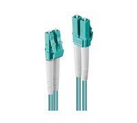 Lindy 46373 Câble Fibre Optique OM3 Duplex 5m LC/LC Multimode 50/125µm Turquoise - Perte d'insertion 0.3dB - Sans Halogène