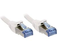 LINDY 47190 RJ45 Câble réseau, câble patch CAT 6a S/FTP 0.30 m blanc avec cliquet d'encastrement 1 pc(s)