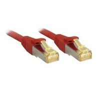 LINDY 47294 RJ45 Câble réseau, câble patch CAT 6a (câble brut CAT 7) S/FTP 2.00 m rouge avec cliquet dencastrement G