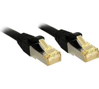 Lindy Câble réseau RJ45 47305 - Cat6a (brut Cat7) S/FTP LSOH 0,3 m Noir avec cliquet d'encastrement
