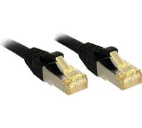 LINDY 47307 RJ45 Câble réseau, câble patch CAT 6a (câble brut CAT 7) S/FTP 1.00 m noir avec cliquet d'encastrement 1 pc(s)