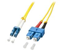 LINDY 47454 10m LC-LC OS2 9/125 Fibre Optic Patch Cable, Yellow