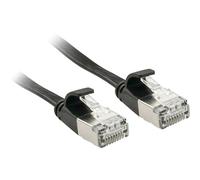 LINDY 47482 RJ45 Câble réseau, câble patch CAT 6a U/FTP 2.00 m noir avec