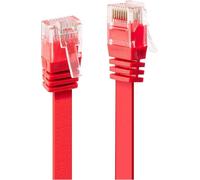 LINDY Câble réseau Plat Patch Cat.6 U/UTP, cuivre, Rouge, 0.3m, 1 Pièce