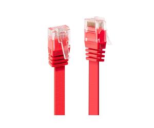 Lindy 47511 Câble Réseau Cat6 U/UTP Rouge 1m, 250MHz, Connecteurs RJ-45 Mâle, 1GBase-T, Contacts Plaqué Or, Technologie de Câblage 10/100Base-T(X)