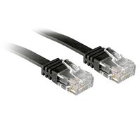 Lindy 47524 Câble patch plat Cat6, noir, 5.00m Sans blindage