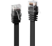 Lindy 47525 Câble patch plat Cat6, noir, 10m Sans blindage