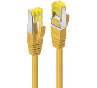 LINDY 47664 RJ45 Câble réseau, câble patch CAT 6a S/FTP 3.00 m jaune feuille de blindage, torsadé par paire, non corrosif, blindage par tresse, faible