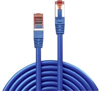LINDY 47723 RJ45 Câble réseau, câble patch CAT 6 S/FTP 10.00 m bleu avec cliquet d'encastrement 1 pc