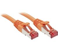 LINDY 47809 RJ45 Câble réseau, câble patch CAT 6 S/FTP 2.00 m orange avec cliquet d'encastrement 1 pc(s)