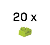 Lindy 47895 Kit de 20 Bloqueurs de Port RJ-45 Vert ABS - Dimensions 20x74.5x5.9mm - Certifications CE, UKCA, RoHS, REACH