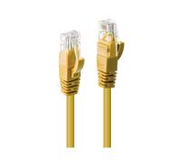 Lindy 48064 Câble Réseau Cat6 U/UTP 3m Jaune, Connecteurs RJ-45 Mâle, 10/100/1000Base-T(X), Bande passante 250MHz, Contacts Plaqué Or