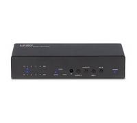 LINDY 4x2 HDMI 2.0 4K 18G Matrix Switch with Audio Extractor Optical Out or 3.5mm Jack 4K 3840x2160at60Hz 8bit