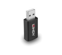 Lindy 71263 Adaptateur USB Type A Mâle vers USB Type A Femelle, Version USB 2.0, Contacts Nickel/Or, PVC Noir, Conforme CE/FCC/REACH/RoHS, 30.3x18.1x11mm