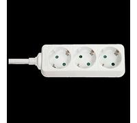Lindy 73100 Multiprise 3 Prises, Blanc