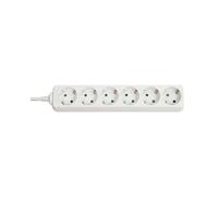 Lindy 73102 - Multiprise 6 Prises Type F 3500W Blanc - Usage Intérieur - Température de Fonctionnement -4°C à 40°C