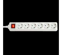 Lindy 73103 Multiprise 6 Prises, avec Interrupteur Marche/arrêt, Blanc