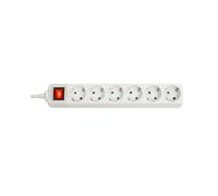 Lindy 73103 - Multiprise 6 Prises Type F 3500W Blanc Intérieur avec Interrupteur Marche/Arrêt - Température de Fonctionnement -4°C à 40°C