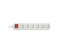 Lindy 73126 Multiprise 6 Prises Type E 3680W Blanc Installation Intérieure avec Interrupteur Marche/Arrêt - Température de Fonctionnement -4°C à 40°C