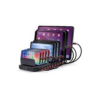 Lindy 73309 Station de Charge USB 10 Ports 5V/2.4A par Port (1.8A si 10 Ports) avec Gestion Intelligente et Séparateurs Plastique, Noir