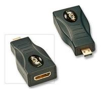 Lindy - Adaptateur HDMI - 19 pin micro HDMI Type D mâle pour 19 pin mini HDMI Type C femelle