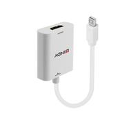Lindy Adaptateur Mini DisplayPort vers HDMI Type A Femelle, Support 4K 60Hz, HDCP, DP 1.3 HBR3, HDMI 2.0a 18Gbits/s, Blanc, Longueur 15cm, Réf: 41069
