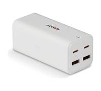 Lindy Adaptateur secteur – 100W Power Delivery 3.0 + PPS, GaNFast, 4 ports (2×USB‑C, 2×USB) blanc