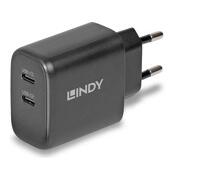 - Adaptateur secteur - 65 Watt - 4.05 A - Power Delivery 3.0 + PPS, QC 4.0 - 2 connecteurs de sortie (24 pin USB-C) - noir - Europe