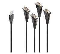 Lindy 42675 câble Série Noir 0,94 m USB Type-A DB-9