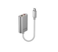 Lindy Adaptateur USB-C vers Jack 3.5mm Blanc - Connecteur USB Type C Mâle vers 3.5mm Femelle - Dimensions 45x11x27mm - Poids 25g