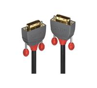 Lindy Câble DVI Anthra Line liaison double DVI-D (M) pour DVI-D (M) 1 m rond vis moletées noir