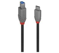 Lindy Anthra Line - Câble USB - USB-C (M) pour USB Type B (M) - USB 3.2 Gen 1 - 50 cm - rond, bi-directionnel - noir