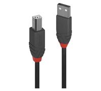 LINDY - Câble USB vers USB 2.0 A/B, Anthra Line 7.5 Mètre, Câble avec Transfert de Données de 480Mbps| Compatible avec TV, Monitor, Tablet, Laptop, Camera | 10 Ans de Garantie