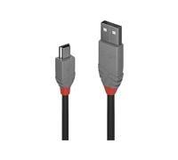 Lindy Câble USB 2.0 USB-A mâle vers USB-Mini-B mâle 5,00 m noir 36725