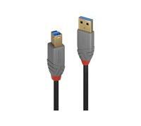 Lindy Câble USB-A vers USB-B 3 m USB 3.2 Gen1 5 Gbps Anthra Line Noir 36743