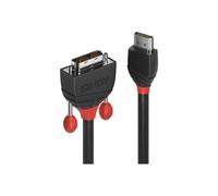 Lindy Câble adaptateur Black Line HDMI mâle pour DVI‑D mâle 50 cm triple blindage noir 1080p