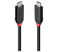 Lindy Black Line - Câble USB - 24 pin USB-C (M) pour 24 pin USB-C (M) - USB 2.0 / USB 3.2 / USB4 Gen 3x2 / Thunderbolt 3 - 5 A - 2 m - rond, support pour 4K60Hz (3840 x 2160), support 8K60Hz (7680 x 4