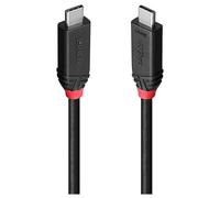 Lindy Black Line - Câble USB - 24 pin USB-C (M) pour 24 pin USB-C (M) - USB 2.0 / USB 3.2 / USB4 Gen 3x2 / Thunderbolt 3 - 5 A - 2 m - rond, support pour 4K60Hz (3840 x 2160), support 8K60Hz (7680 x 4