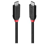 Lindy Black Line - Câble USB - 24 pin USB-C (M) pour 24 pin USB-C (M) - USB 2.0 / USB 3.2 / USB4 Gen 3x2 / Thunderbolt 3 - 5 A - 50 cm - rond, support pour 4K60Hz (3840 x 2160), support 8K60Hz (7680 x